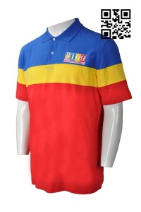 P725 訂造度身Polo恤款式   製作拼色Polo恤款式  酒吧 BAR109  設計LOGOPolo恤款式   Polo恤廠房    紅色撞色藍色、黃色